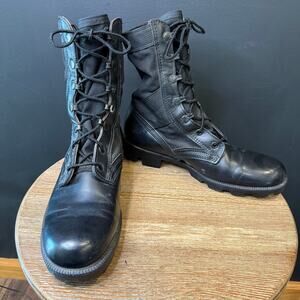 Altama Military Combat Boots Unisex Adult Sz 6R Made in USA Black Leather/Canvas